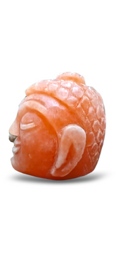 Orange Natural Selenite Buddha Head Statue