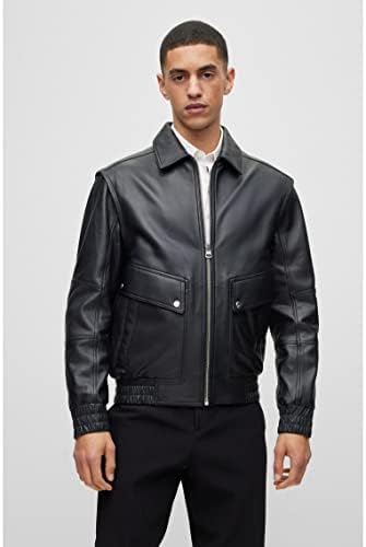 HUGO Men's Larvid LEATHER_JACKET