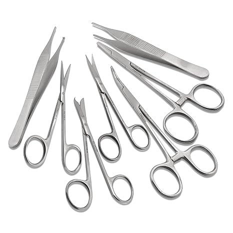 Set of 7 Pieces Scissors Forceps