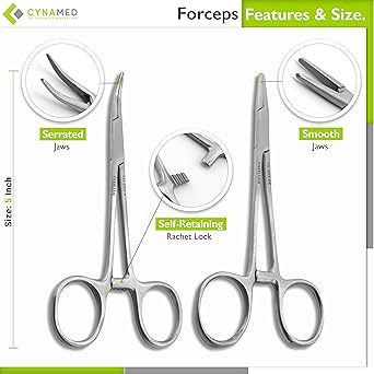 Set of 7 Pieces Scissors Forceps