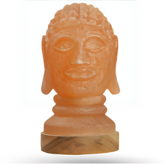 Orange Natural Selenite Buddha Head Statue