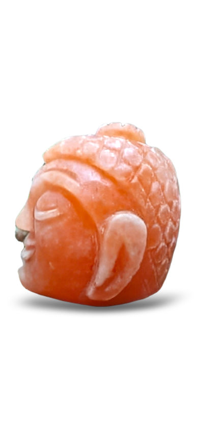 Orange Natural Selenite Buddha Head Statue